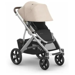 Uppababy Single To Double Strollers|Single Strollers*- Vista V3 Stroller, Declan (Oat Mélange/Silver Frame/Chestnut Leather)