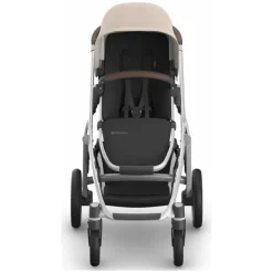 Uppababy Single To Double Strollers|Single Strollers*- Vista V3 Stroller, Declan (Oat Mélange/Silver Frame/Chestnut Leather)