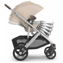 Uppababy Single To Double Strollers|Single Strollers*- Vista V3 Stroller, Declan (Oat Mélange/Silver Frame/Chestnut Leather)