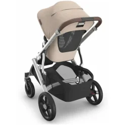 Uppababy Single To Double Strollers|Single Strollers*- Vista V3 Stroller, Declan (Oat Mélange/Silver Frame/Chestnut Leather)