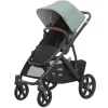Uppababy Single To Double Strollers*- Vista V3 Stroller, Kenzi (Mystic Aqua/Carbon Frame/Saddle Leather)