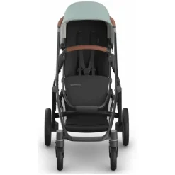 Uppababy Single To Double Strollers*- Vista V3 Stroller, Kenzi (Mystic Aqua/Carbon Frame/Saddle Leather)
