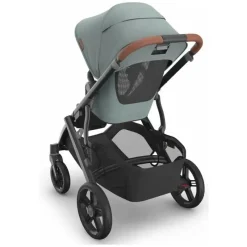 Uppababy Single To Double Strollers*- Vista V3 Stroller, Kenzi (Mystic Aqua/Carbon Frame/Saddle Leather)