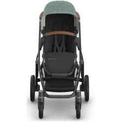 Uppababy Single To Double Strollers|Single Strollers*- Vista V3 Stroller, Gwen (Green Mélange/Carbon Frame/Saddle Leather)