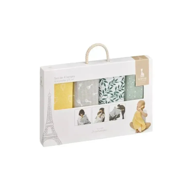 Vulli Swaddles & Wearable Blankets*- 4Pk Colored Swaddles Set Sophie La Girafe