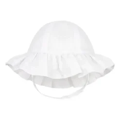 Wee Ones Baby Hats*- Baby Girls' and Boys' Reversible Summer Ready Sun Hats, White Ruffle