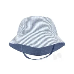 Wee Ones Baby Hats*- Boys Reversible Seersucker Sun Hat, Blue Stripes