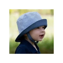 Wee Ones Baby Hats*- Boys Reversible Seersucker Sun Hat, Blue Stripes