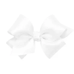 Wee Ones Baby Hair Accessories*- Girls' Classic French Satin Hair Bow on a WeeStay Clip, Baby, White