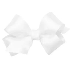 Wee Ones Baby Hair Accessories*- Girls' Classic French Satin Hair Bow on a WeeStay Clip, Mini, White