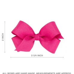 Wee Ones Baby Hair Accessories*- Girls' Classic French Satin Hair Bow on a WeeStay Clip, Mini, White