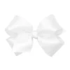 Wee Ones Baby Hair Accessories*- Girls' Classic French Satin Hair Bow on a WeeStay Clip, Medium, White