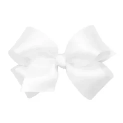 Wee Ones Baby Hair Accessories*- Girls' Classic French Satin Hair Bow on a WeeStay Clip, Medium, White
