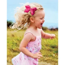 Wee Ones Baby Hair Accessories*- Girls' Classic French Satin Hair Bow on a WeeStay Clip, Medium, White