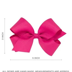 Wee Ones Baby Hair Accessories*- Girls' Classic French Satin Hair Bow on a WeeStay Clip, Medium, White