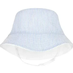 Wee Ones Baby Hats*- Girls Reversible Ruffle Brim Seersucker Sun Hat, Blue Stripes