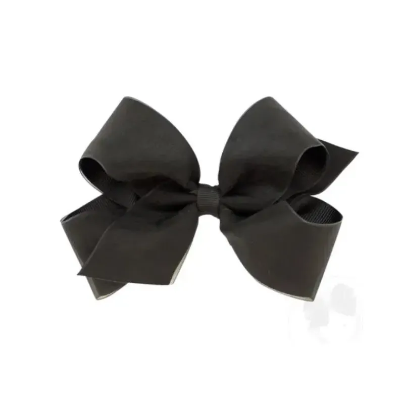 Wee Ones Baby Hair Accessories*- Medium Organza and Grosgrain Overlay Hair Bow, Black