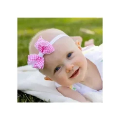 Wee Ones Baby Hair Accessories*- 2Pk Add-A-Bow Elastic Girls Baby Bands, Hot Pink