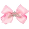 Wee Ones Baby Hair Accessories*- Princess Grosgrain Hair Bow with Satin, Light Pink