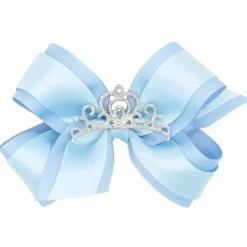 Wee Ones Baby Hair Accessories*- Princess Grosgrain Hair Bow with Satin, Blue