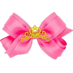 Wee Ones Baby Hair Accessories*- Princess Grosgrain Hair Bow with Satin, Pink