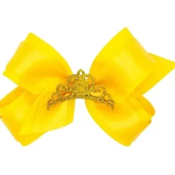 Wee Ones Baby Hair Accessories*- Princess Grosgrain Hair Bow with Satin, Yellow