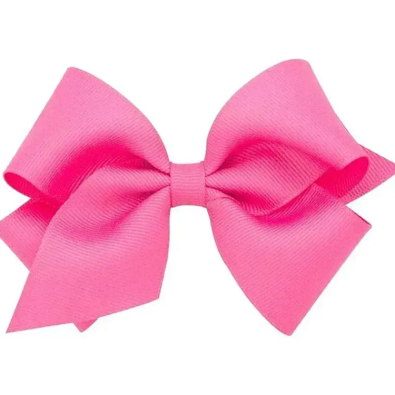 Wee Ones Baby Hair Accessories*- Small Classic Grosgrain Girls Hair Bow (Plain Wrap), Hot Pink
