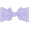 Wee Ones Baby Hair Accessories*- Soft Shabby Dot Nylon Girls Baby Band With Matching Bowtie, Light Orchid