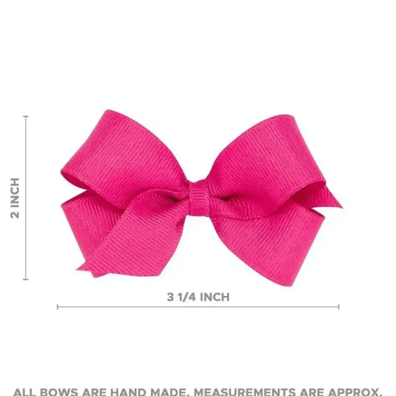 Wee Ones Baby Hair Accessories*- Two Mini Moonstitch Grosgrain Bows, Mini, White/Millennium Blue and Light Pink