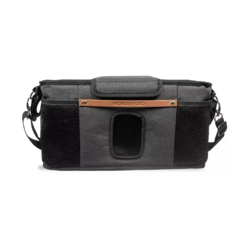 WonderFold Wagon Stroller Cup Holders, Trays & Belly Bars*Wonderfold - Parent Console With 2 Insulated Cup Holders, Black