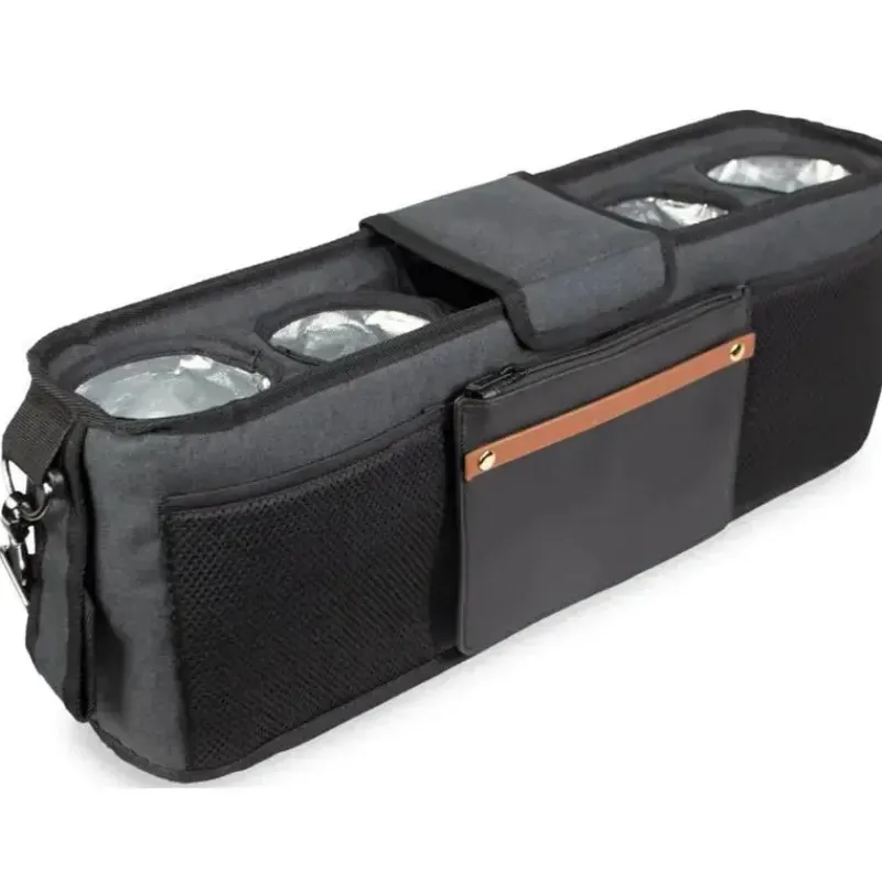 WonderFold Wagon Stroller Cup Holders, Trays & Belly Bars*Wonderfold - Parent Console With 4 Insulated Cup Holders, Black