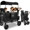WonderFold Wagon Stroller Wagons*WonderFold - W4 Luxe Quad Stroller Wagon (4 Seater), Volcanic Black