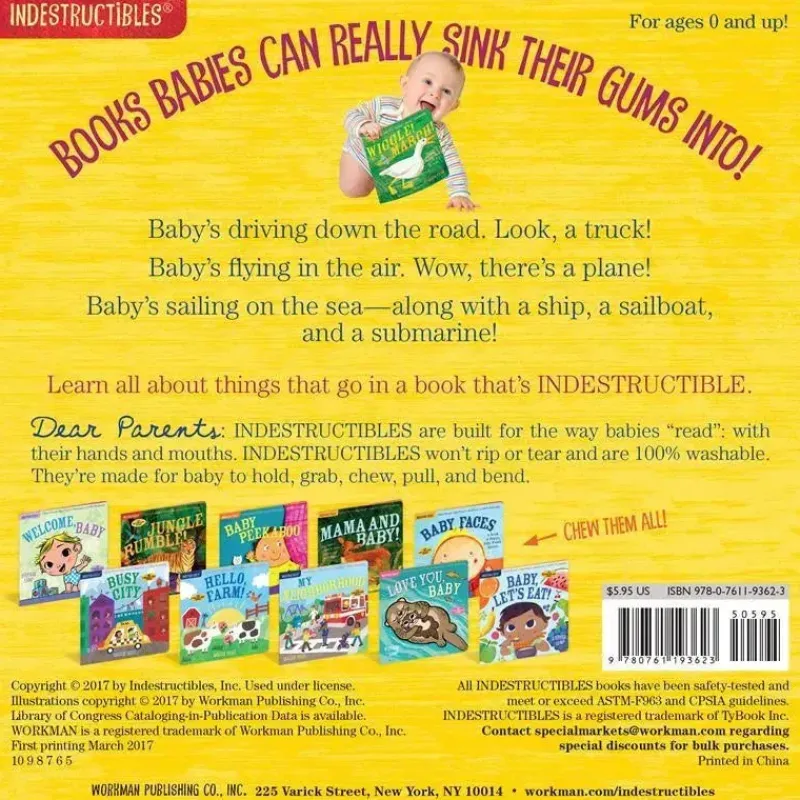 Workman Publishing Books, Music & Dvds*Indestructibles Things That Go Book
