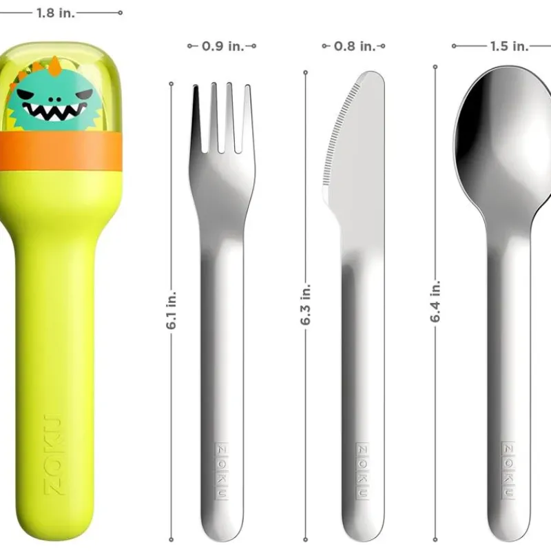 Zoku Utensils & Accessories|Dishes, Utensils & Food Containers*- Kids Pocket Utensil Set, Green Dino