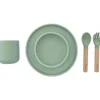 Zoli Feeding Gift Set|Plates & Bowls*- 5Pk Silicone Kids Dishware Set, Sage Green