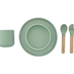 Zoli Feeding Gift Set|Plates & Bowls*- 5Pk Silicone Kids Dishware Set, Sage Green