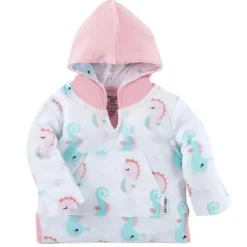 Zoocchini Baby Swimming Clothes*- Baby Girl Terry Swim Coverup Upf50+, Seahorse