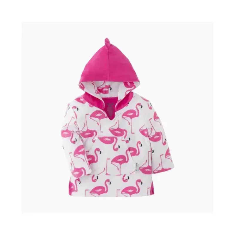Zoocchini Baby Swimming Clothes*- Baby Terry Swim Coverup Upf50+, Flamingo