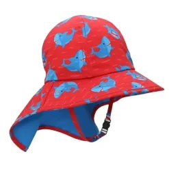 Zoocchini Baby Swimming Clothes|Baby Shark*- Baby/Toddler Cape Sunhat, Blue Shark