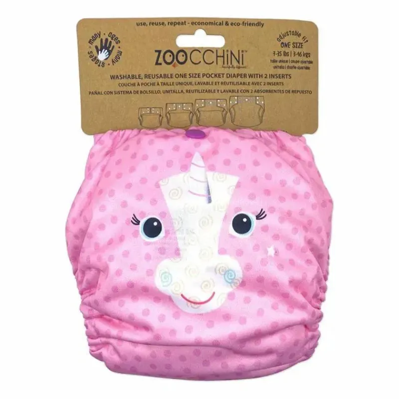 Zoocchini Swim Diapers*- Cloth Diaper Alicorn With 2Pk Insert One Size