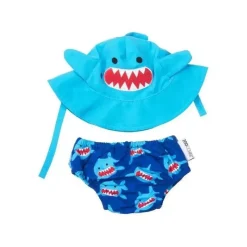 Zoocchini Swim Diapers*Baby Swim Diaper & Sun Hat Set Shark