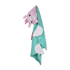 Zoocchini Baby Bath Towels*Kids Plush Terry Hooded Bath Towel Allie the Alicorn, Pink/Green