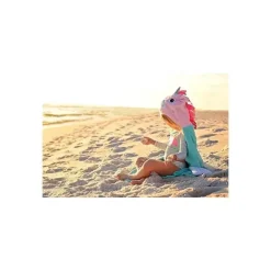 Zoocchini Baby Bath Towels*Kids Plush Terry Hooded Bath Towel Allie the Alicorn, Pink/Green