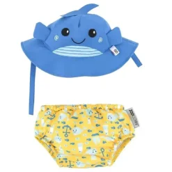 Zoocchini Baby Swimming Clothes*Zoochini - Baby Swim Diaper& Sun Hat Set Willy The Whale